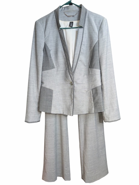 White House Black Market Pants - White House Black Market Gray Two-Piece Suit Blazer and Wide-Leg Trousers EC
